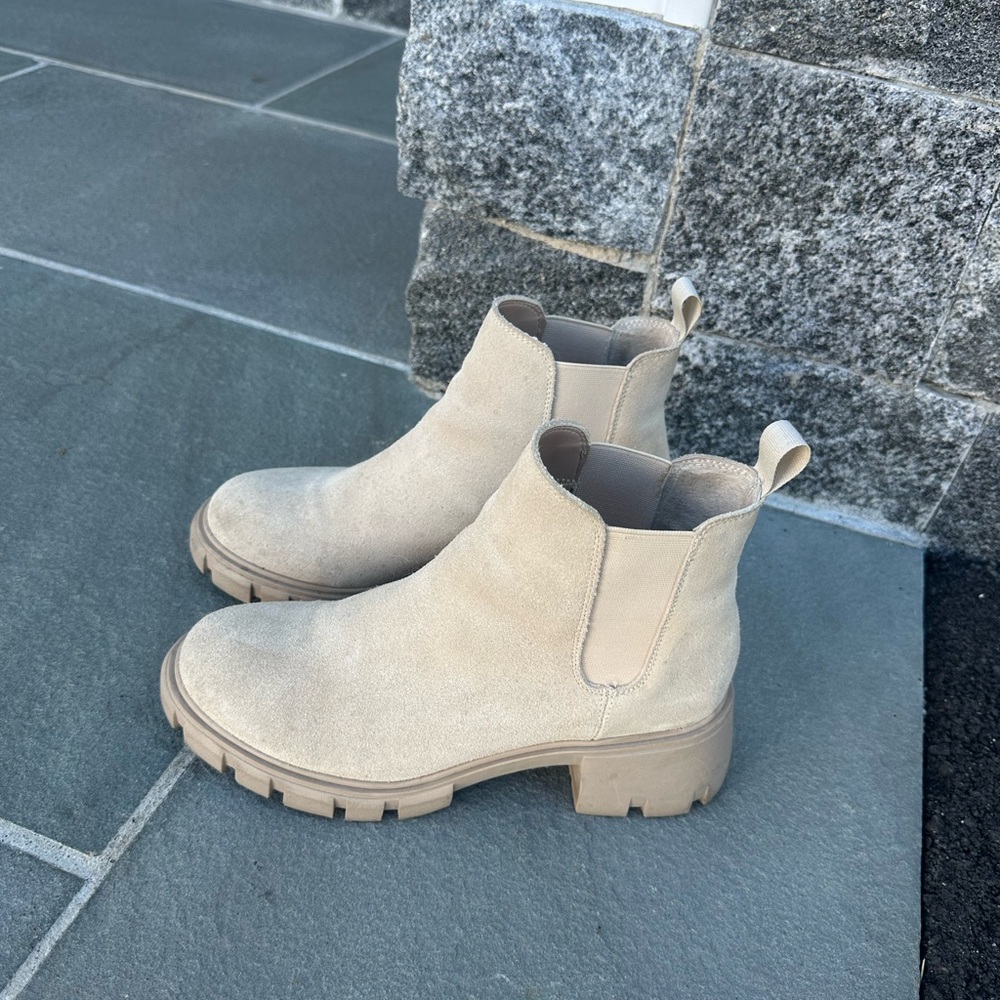 Steve Madden Beige Suede Ankle Boots